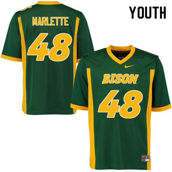 Youth #48 Dan Marlette North Dakota State Bison College Football Jerseys Sale-Green - Click Image to Close